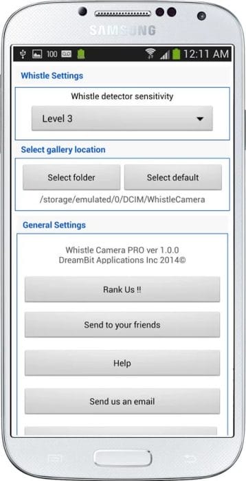 Whistle camera_setting