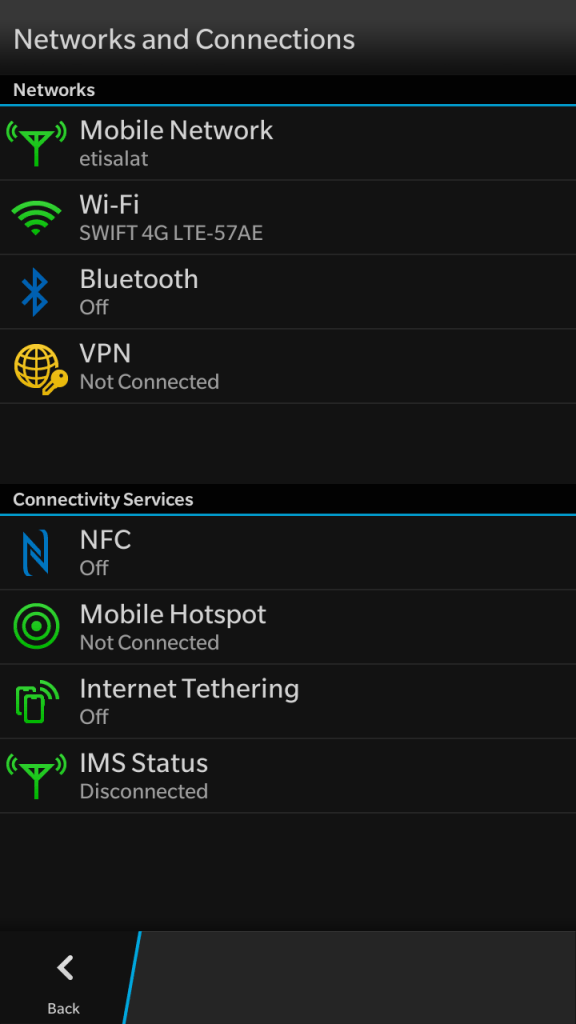 BlackBerry Z30 connectivity