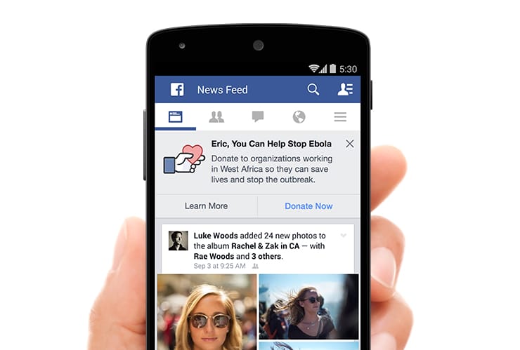 Facebook, Ebola