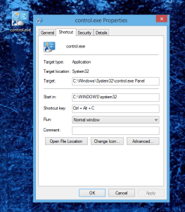 Shortcut-to-Control-Panel