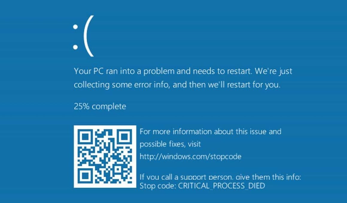 Blue screen of death