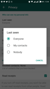 whatsapp last seen