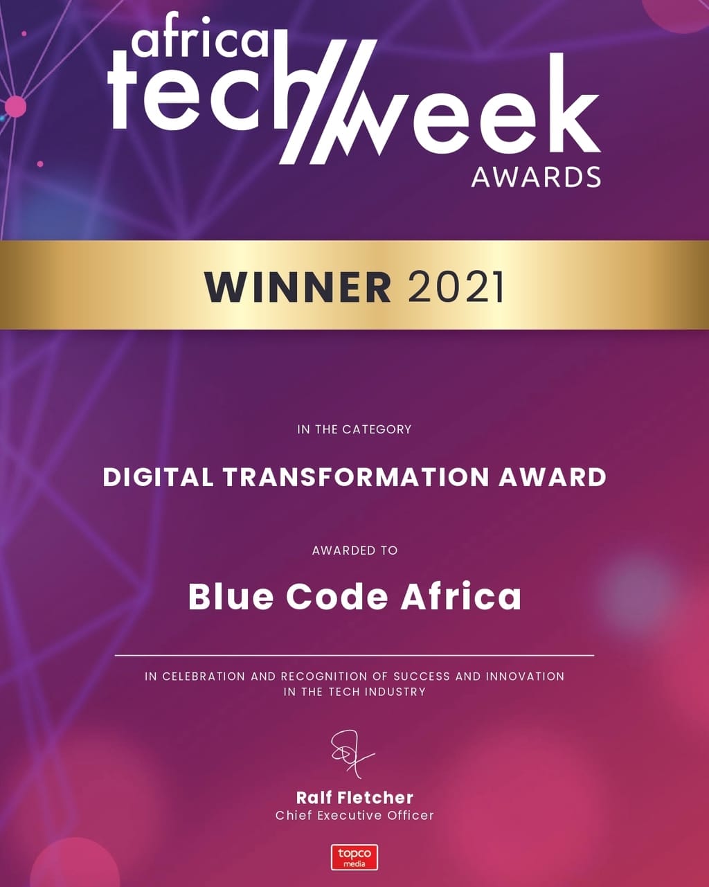 Bluecode Africa wins Digital Transformation Award