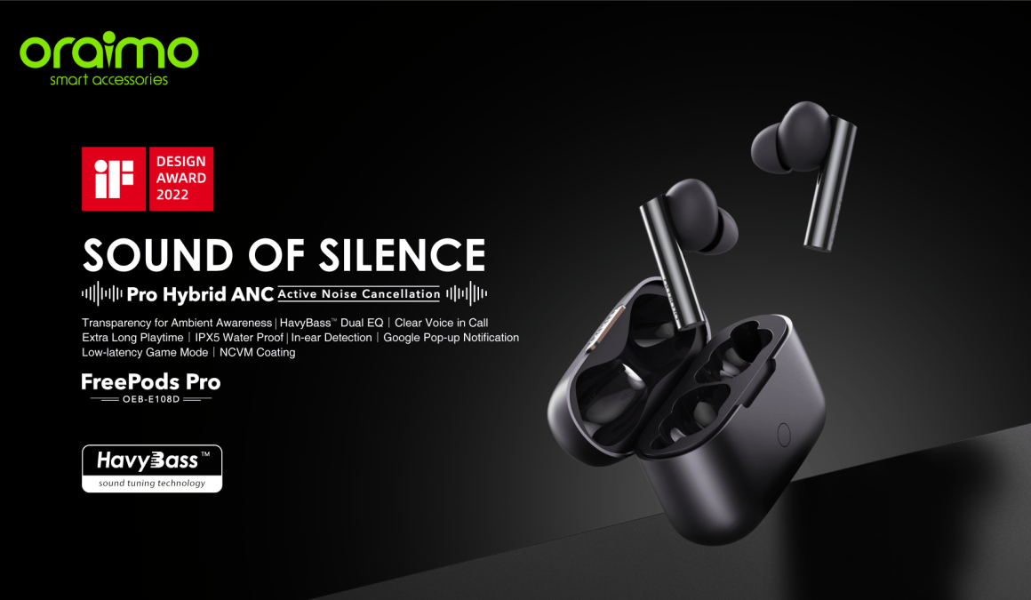 oraimo’s FreePods Pro wins the 2022 iF Design Award for Product Design