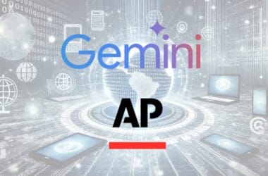 Google Gemini AI and Associated Press collaboration graphic.