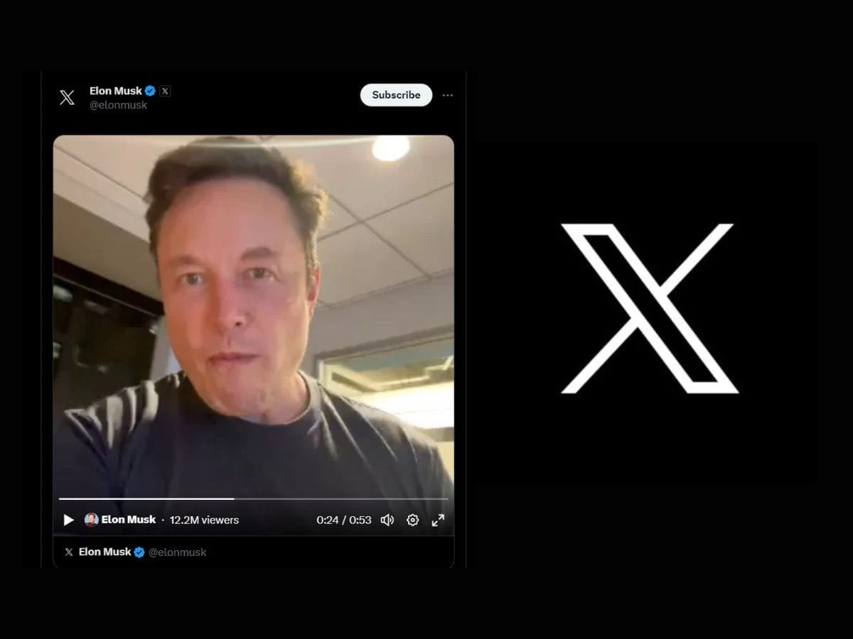 Elon Musk testing X’s live streaming feature during a video game broadcast.