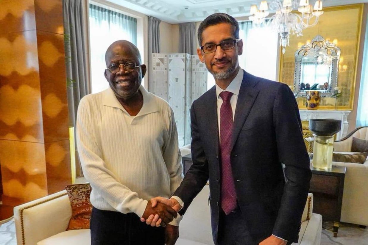 Google CEO Sundar Pichai meets Nigeria’s President Tinubu to discuss AI in Nigeria.