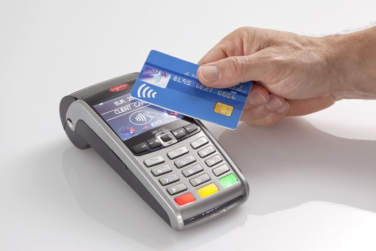 PalmPay contactless payment terminal in Nigeria, enabling NFC-based tap-to-pay transactions.