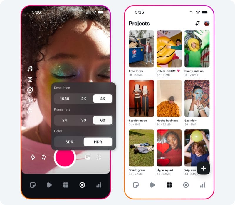 Edits video creation app