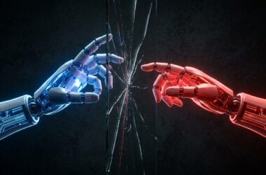 Meta logo and China flag illustration showing the blocked Manus AI acquisition deal in 2026